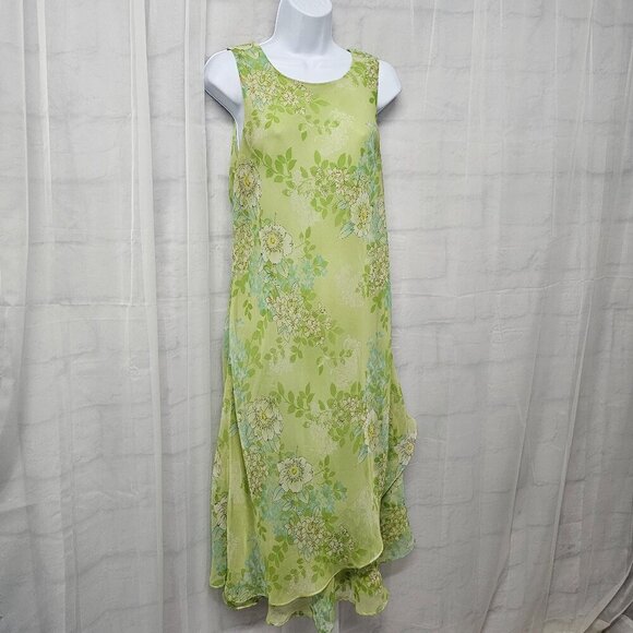 Studio 1 Green Floral Sleeveless Maxi Dress Romantic Boho Fairy 14 - Picture 4 of 12